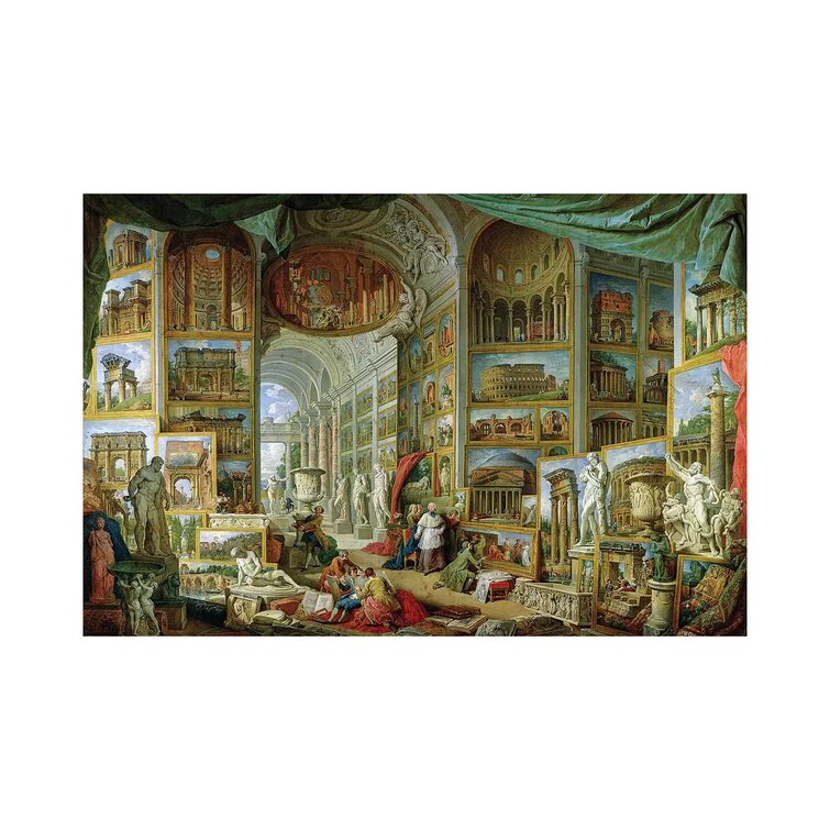 Gallery Of Views Of Ancient Rome, 1758 On Canvas by Giovanni Paolo Panini  Painting